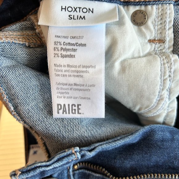Paige Jeans Womens 27 Hoxton Slim Fray Adanah Distressed Dark Wash NWOT - Picture 6 of 7